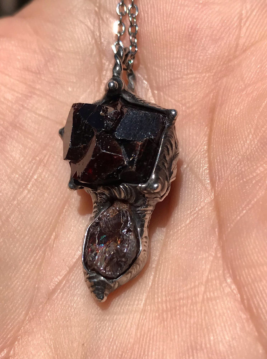 Reserved for Lauryn Garnet and Zircon pendant