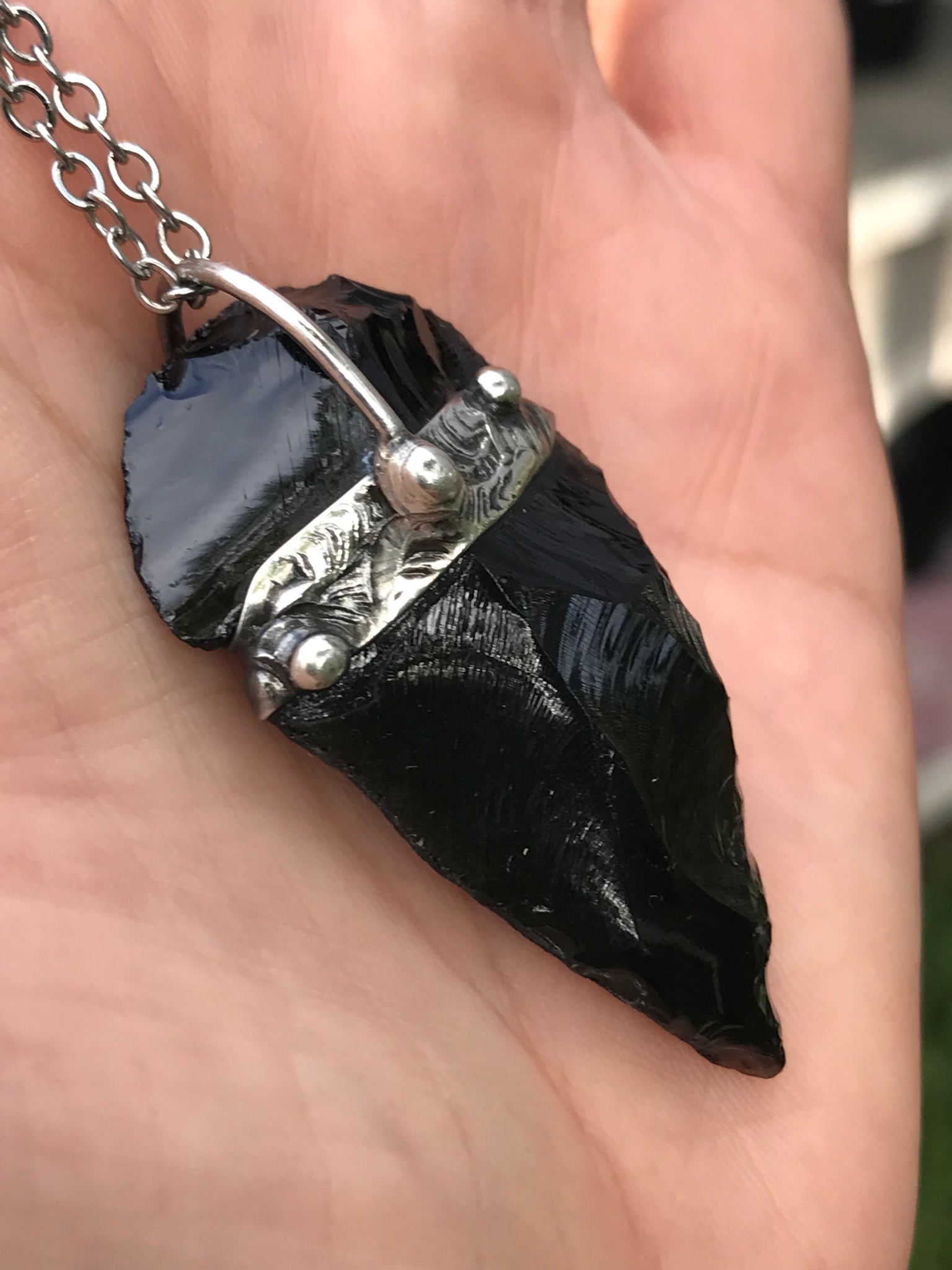 Obsidian Arrowhead pendant