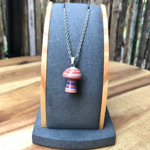 Rainbow mushroom pendant.