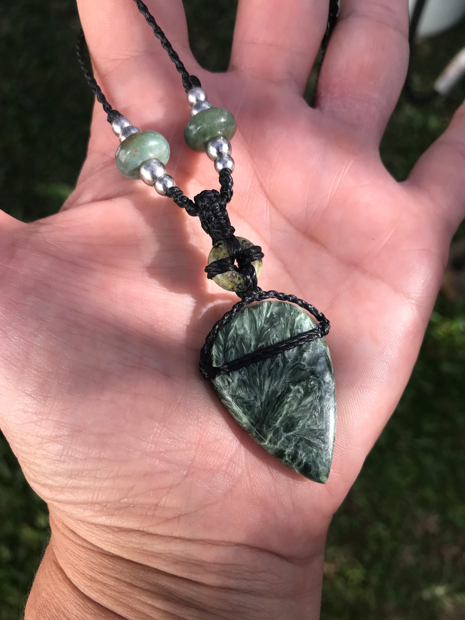 Seraphinite and green Aventurine💚
