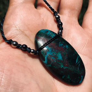 Chrysocolla and Azurite pendant