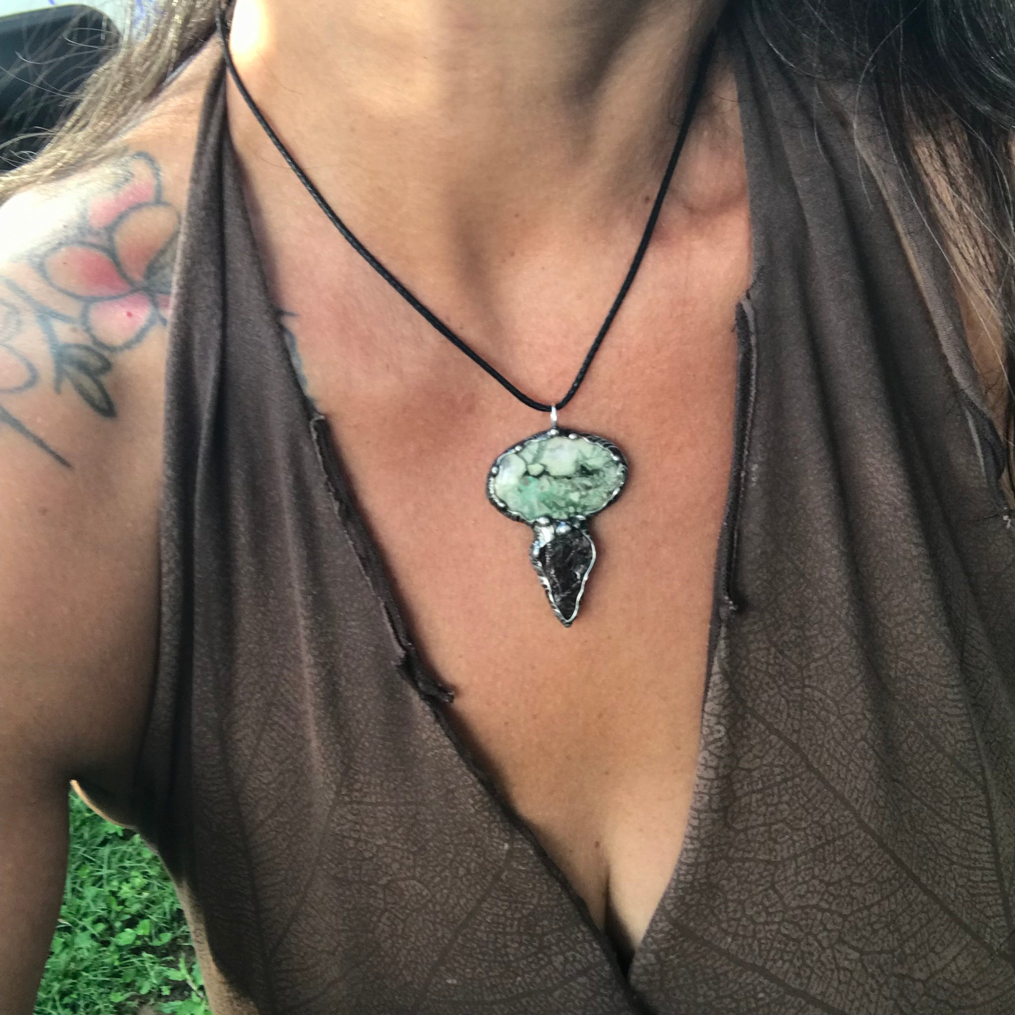 Variscite and Australian Zircon pendant