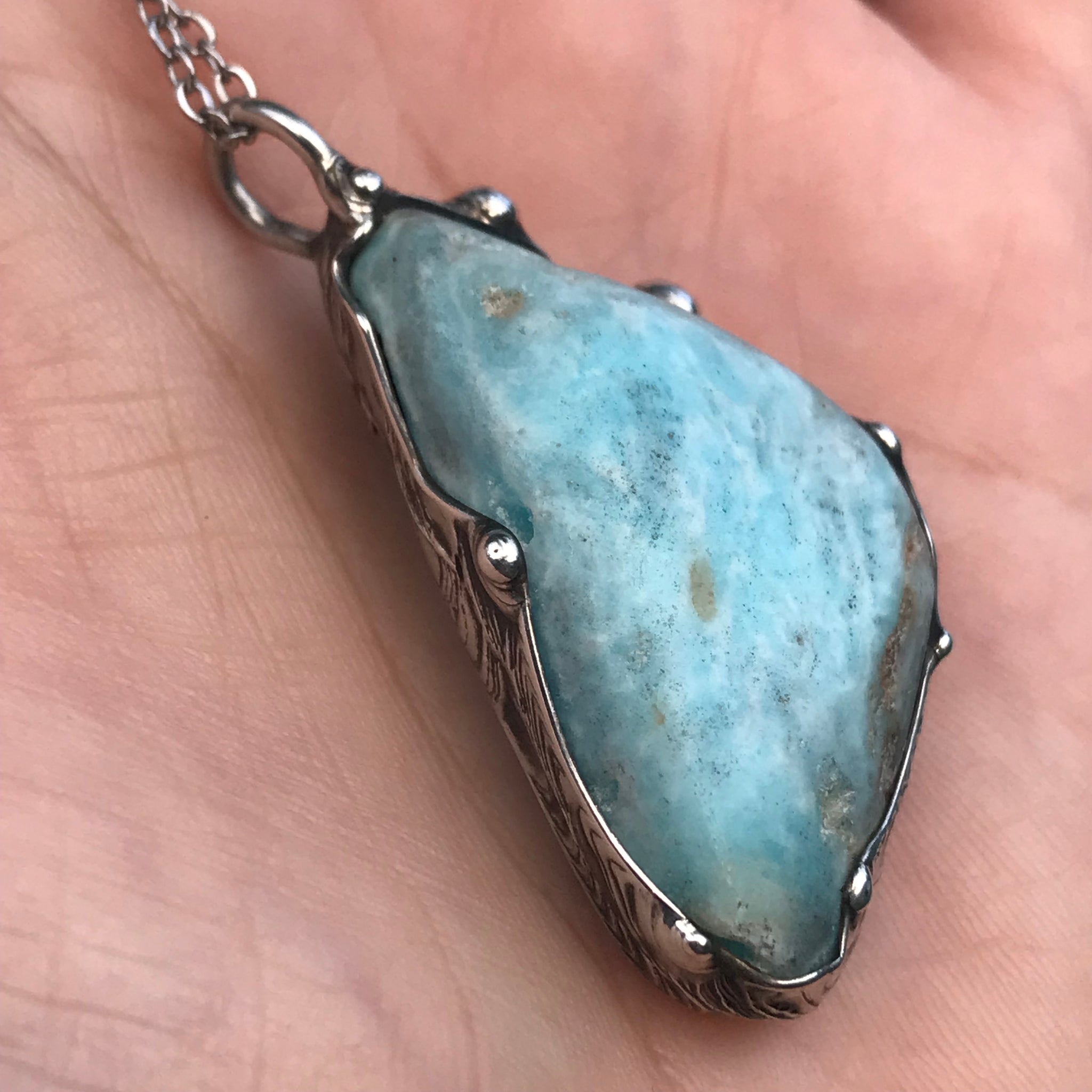 Blue Aragonite pendant