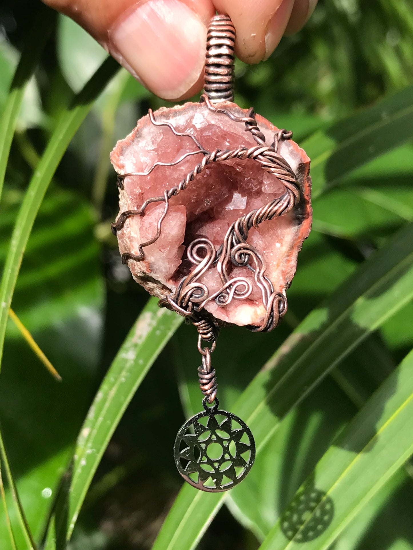 Pink Amethyst Anahata HomeTree pendant