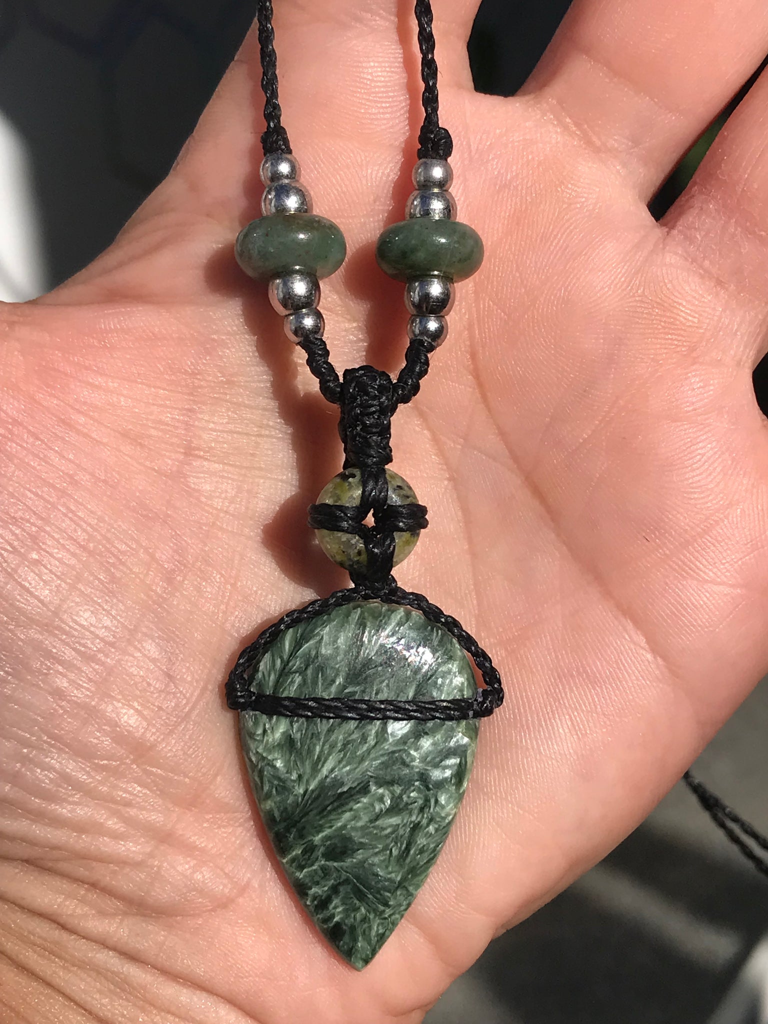 Seraphinite and green Aventurine💚