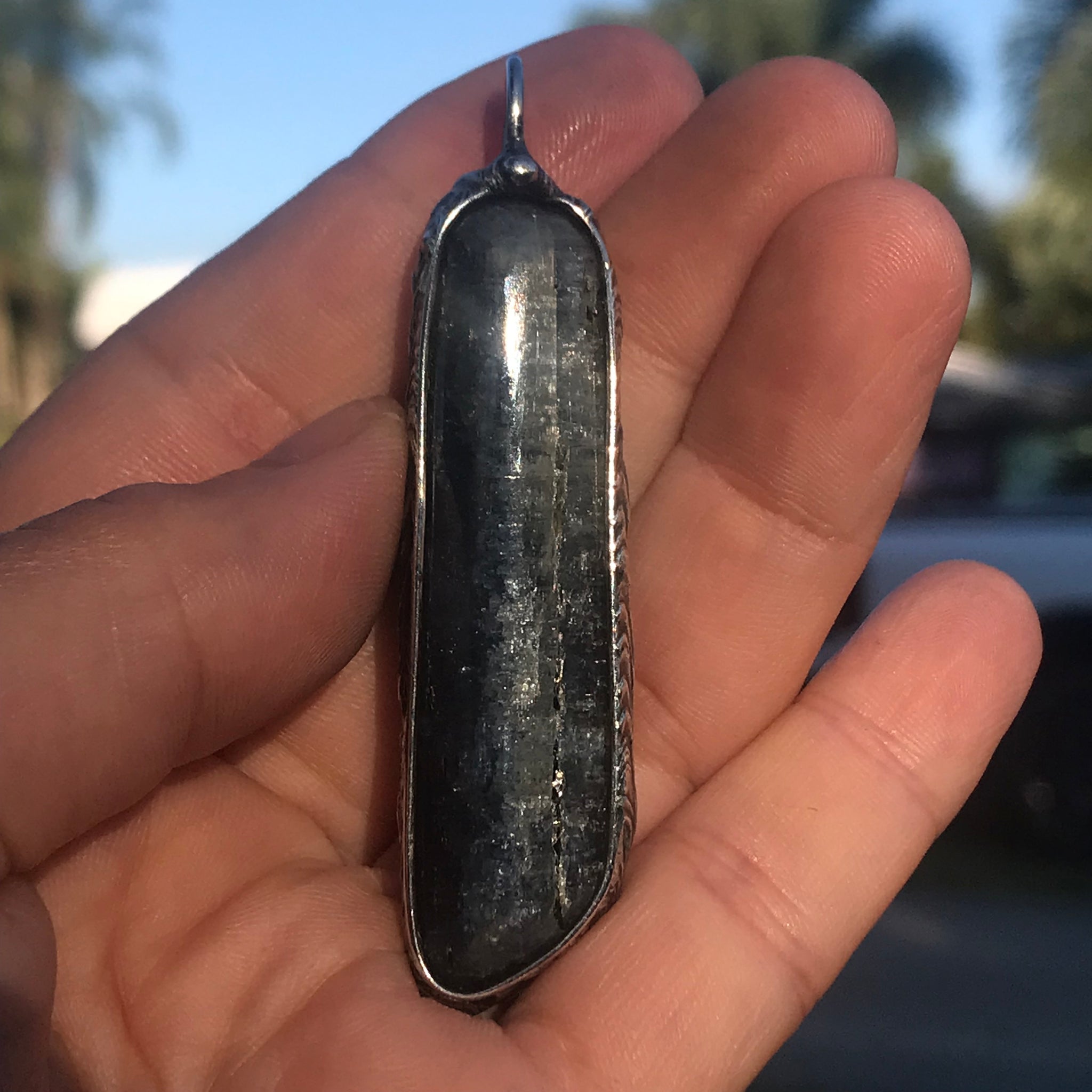 Blue polished Kyanite