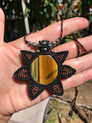 Tigereye macrame  pendant