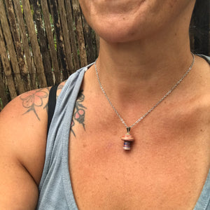 Rainbow mushroom pendant.