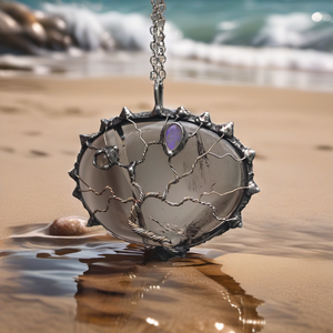 Tree of Life on Smoky Quartz with Ethiopian Opal and labradorite