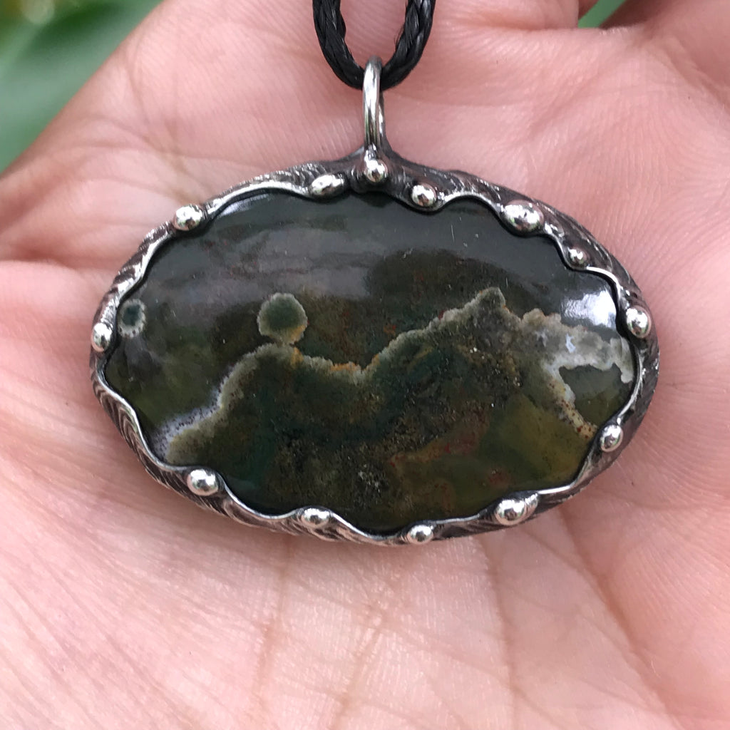 Ocean jasper crystal pendant