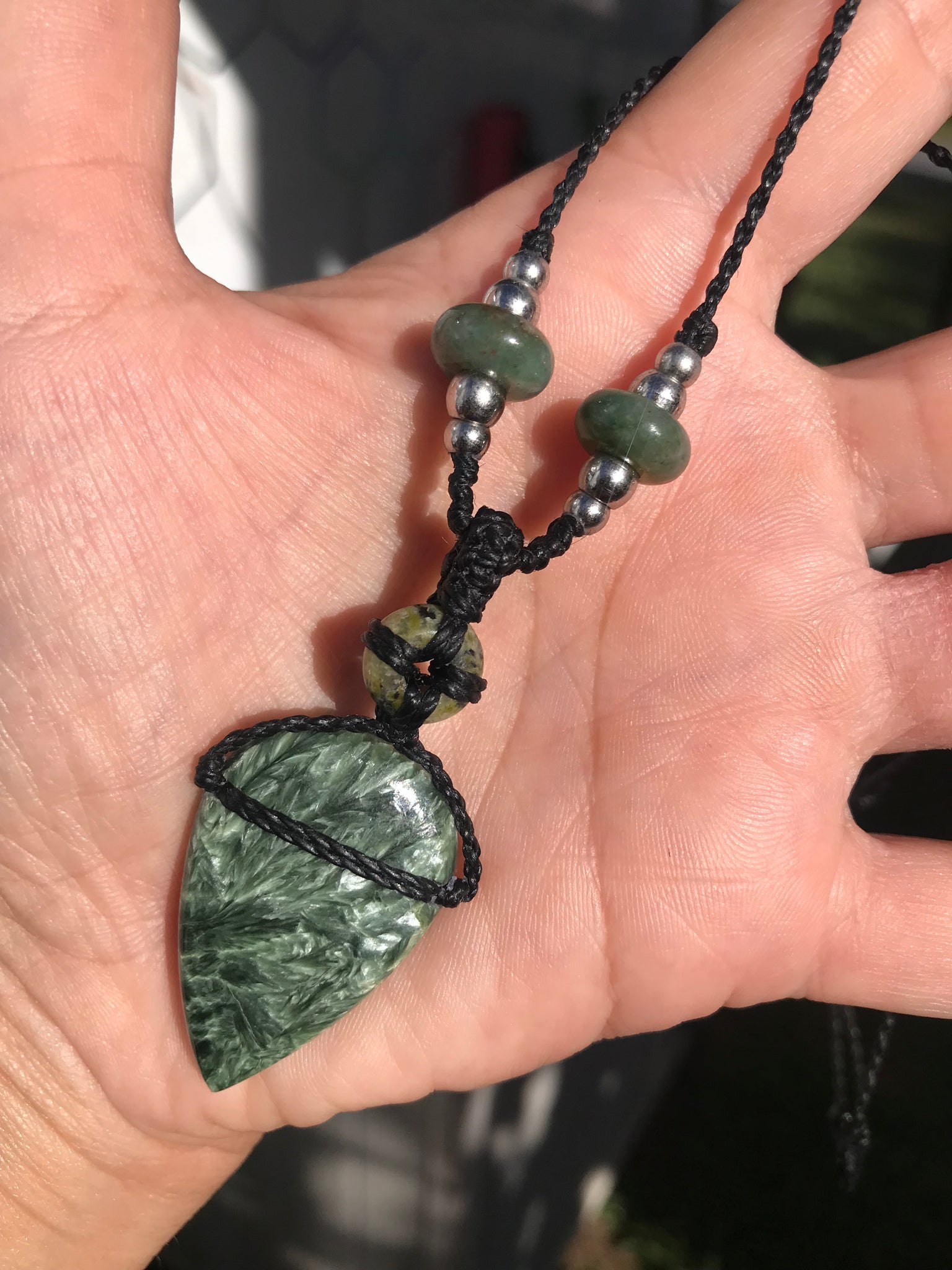 Seraphinite and green Aventurine💚