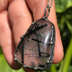 Tourmalinated Quartz pendant