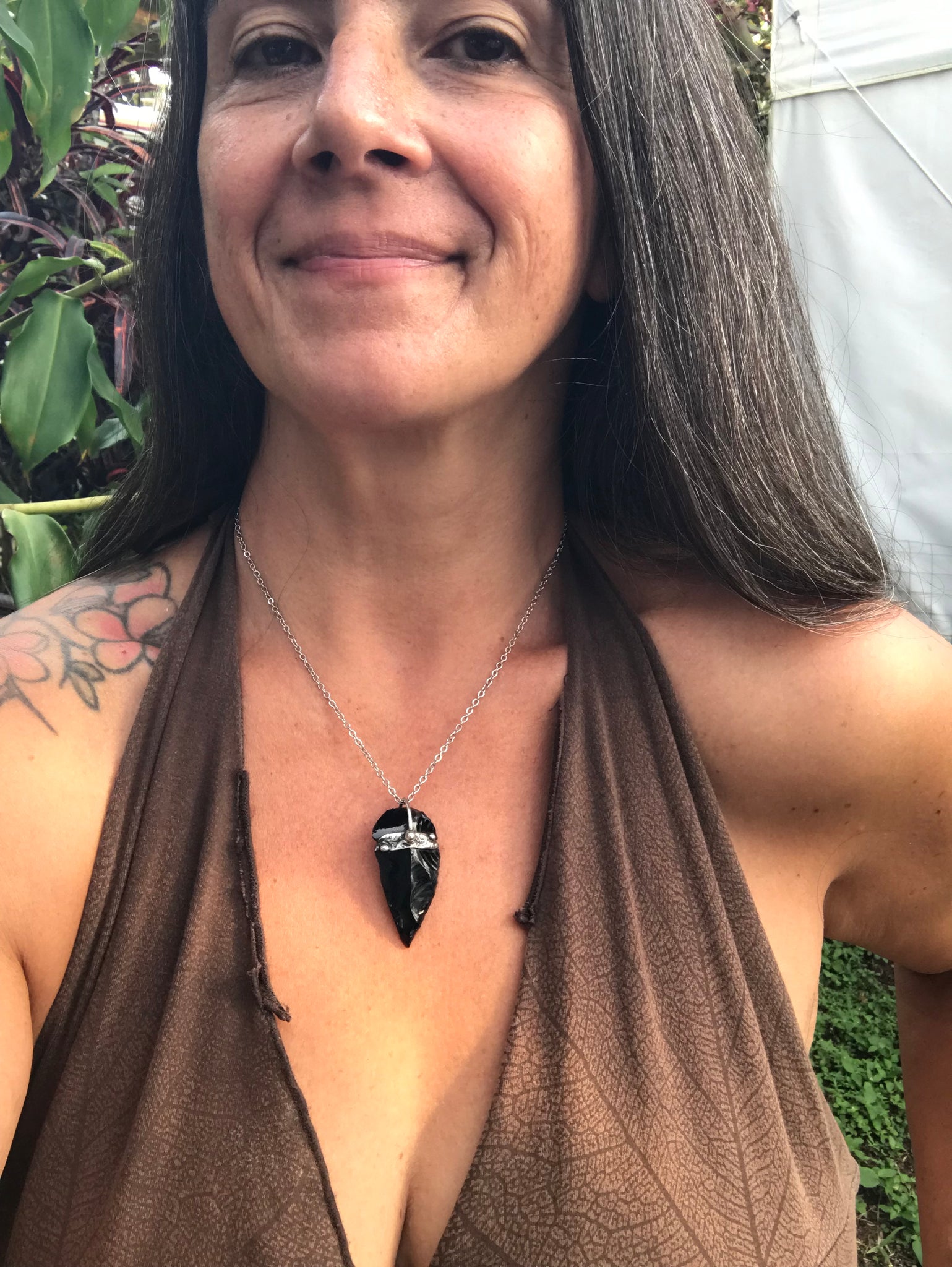 Obsidian Arrowhead pendant