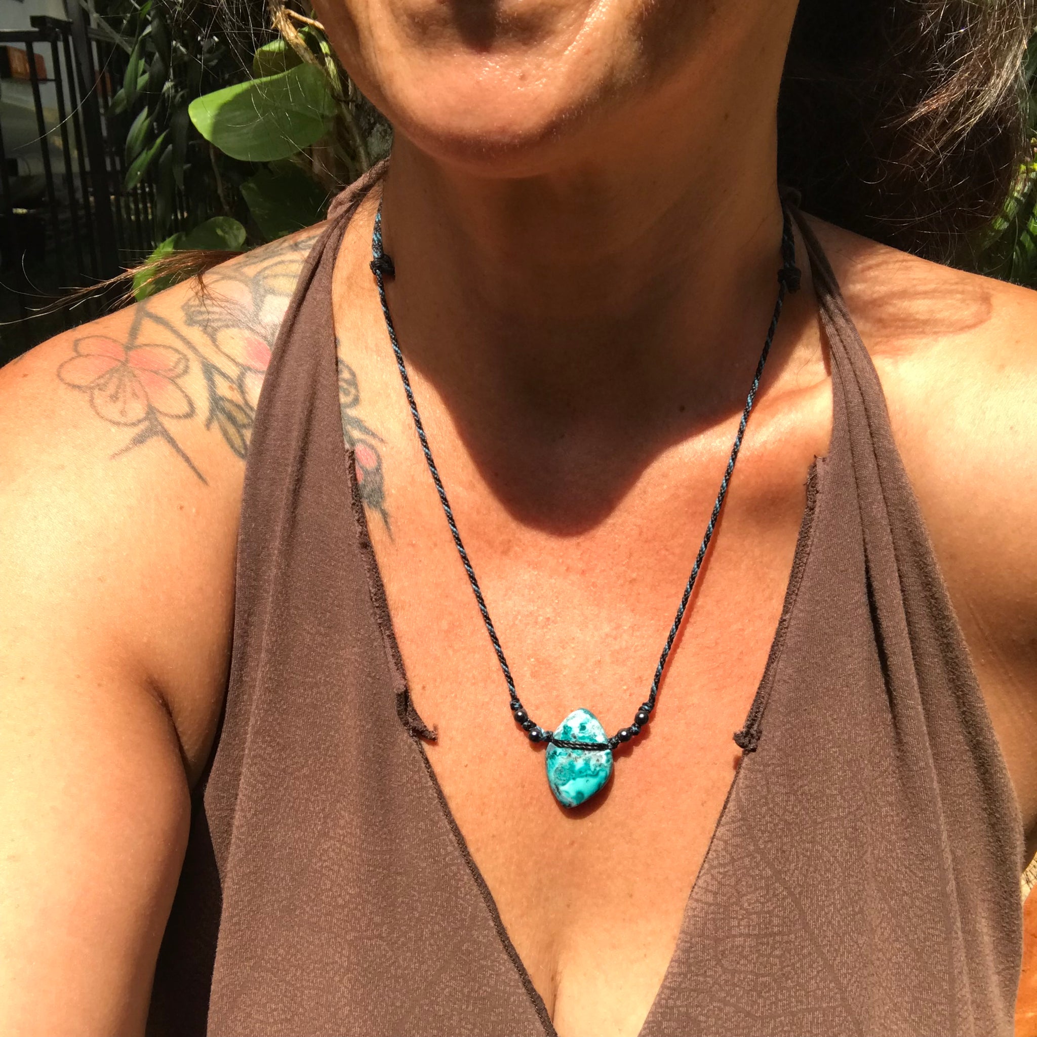 Chrysocolla - Malachite pendant