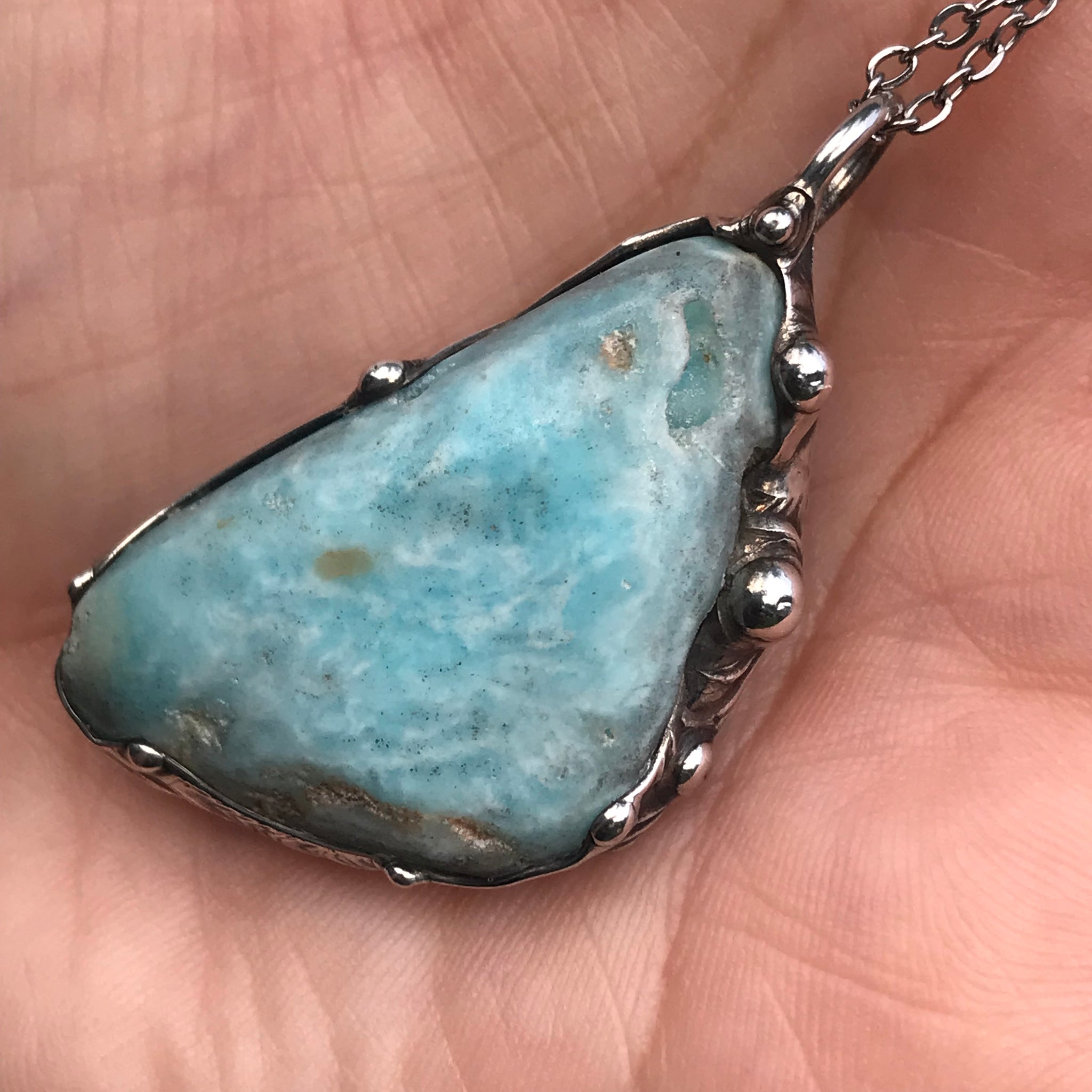 Blue Aragonite pendant