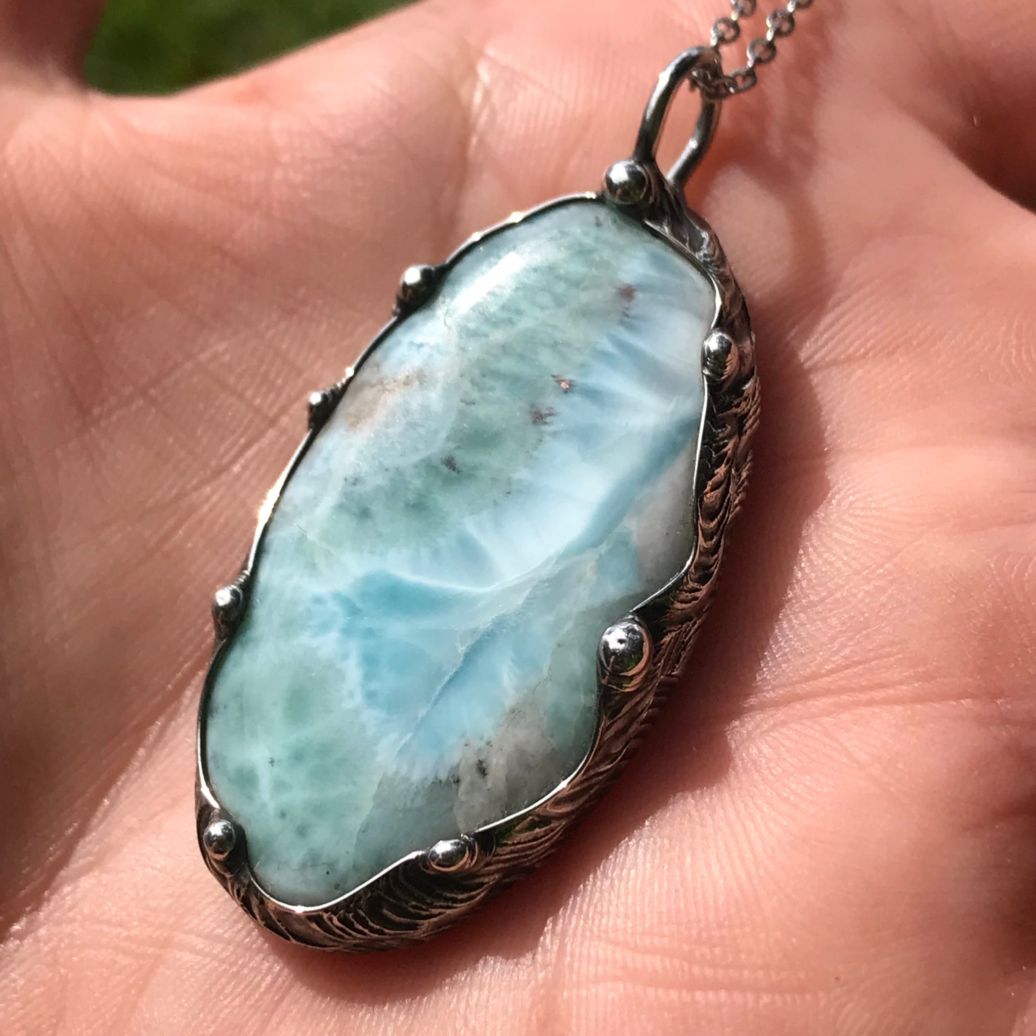 Larimar crystal pendant