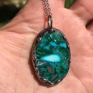 Chrysocolla - Malachite pendant