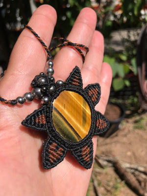 Tigereye macrame  pendant