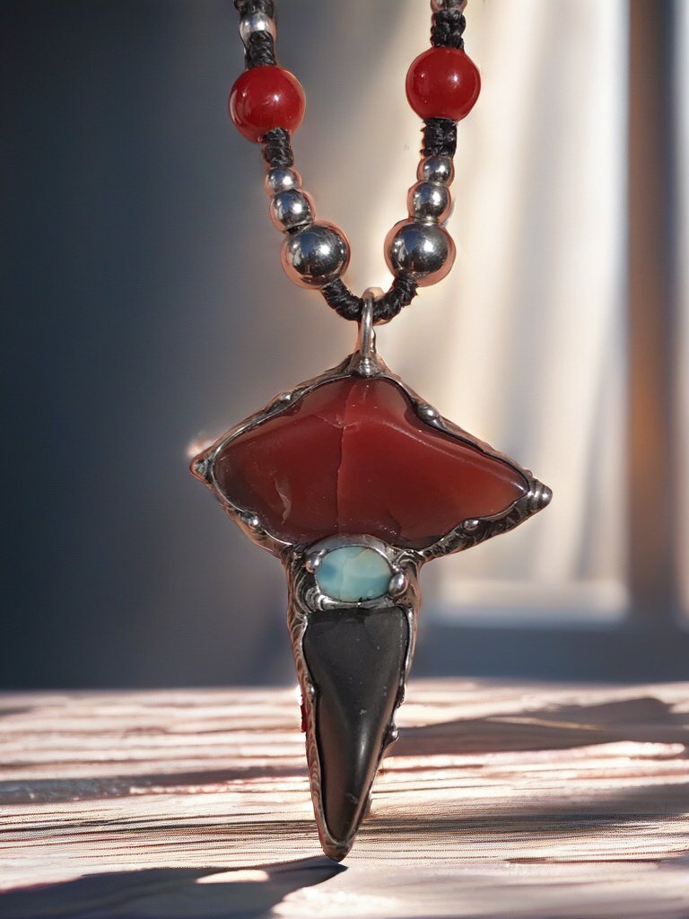Shungite, red Agate and Larimar Protector