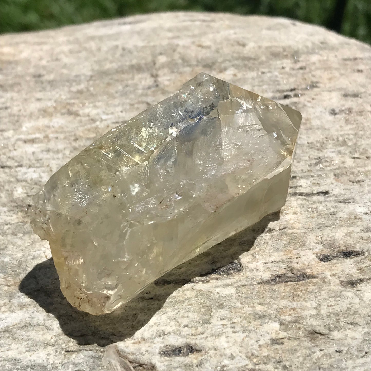 Natural Citrine point with Rainbows