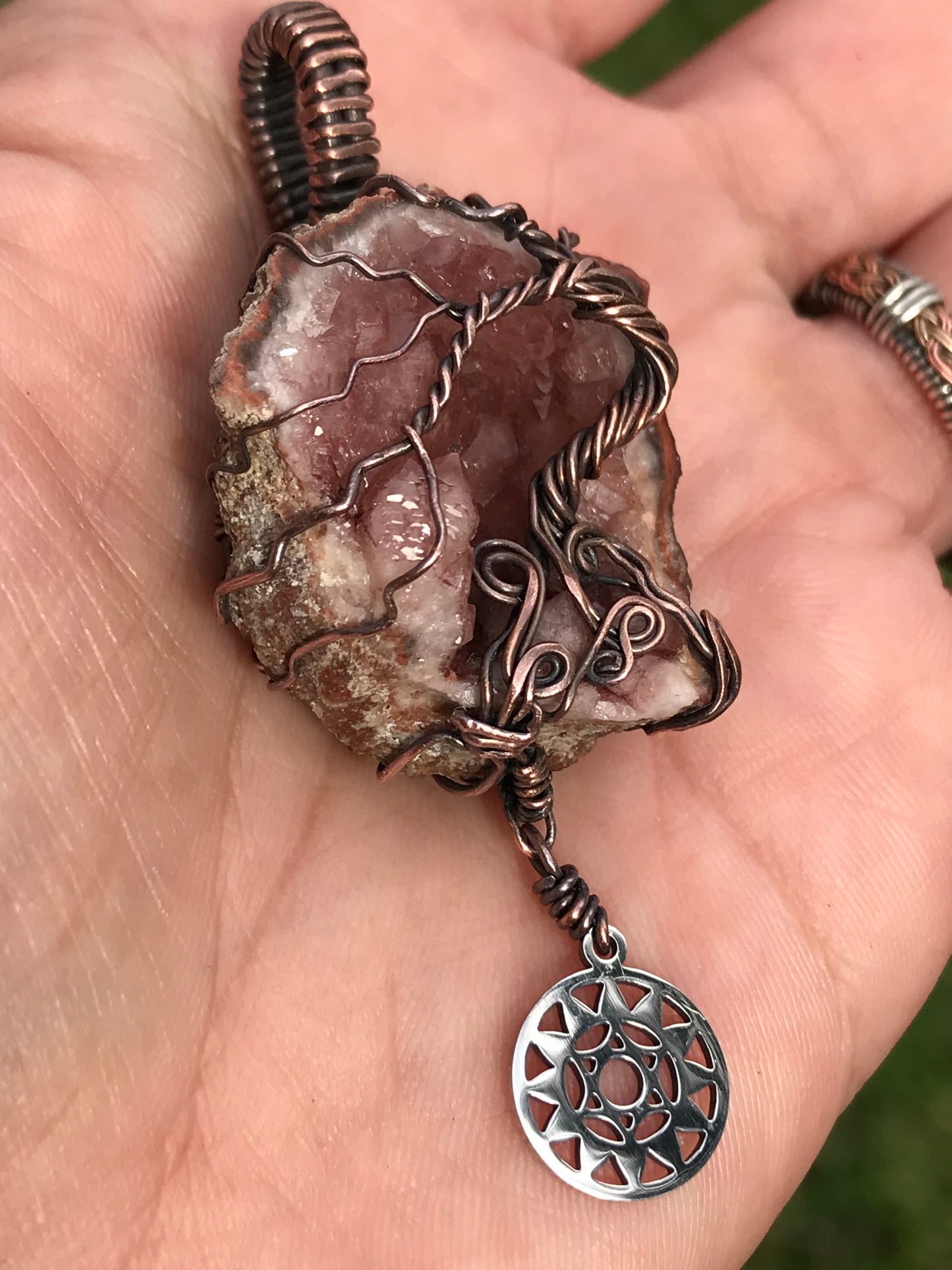 Pink Amethyst Anahata HomeTree pendant