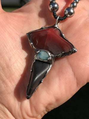 Shungite, red Agate and Larimar Protector