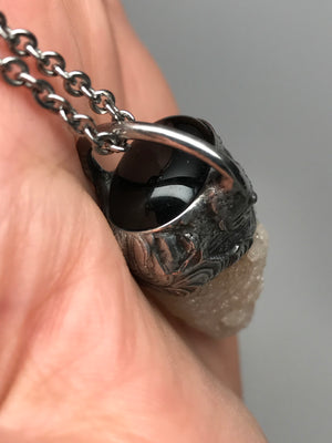 Spirit Quartz and black onyx Point pendant