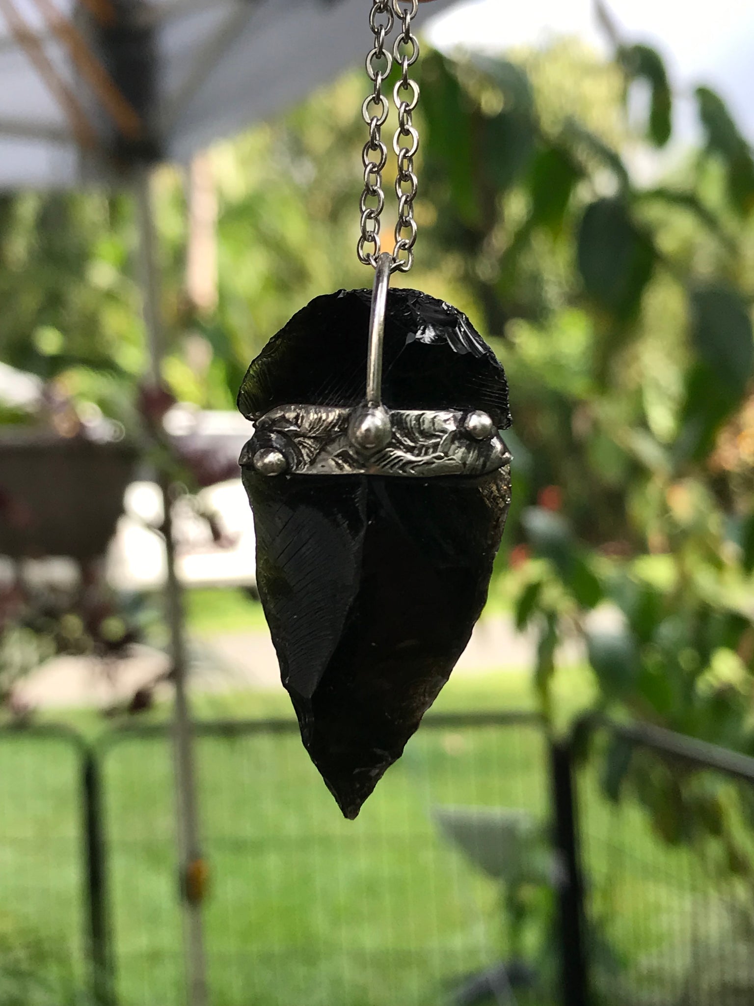 Obsidian Arrowhead pendant