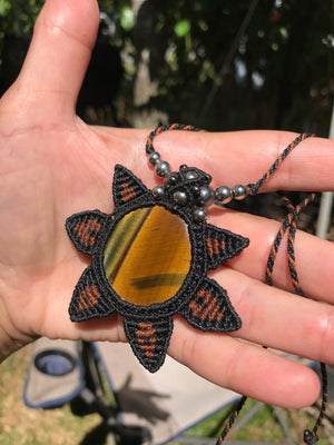 Tigereye macrame  pendant