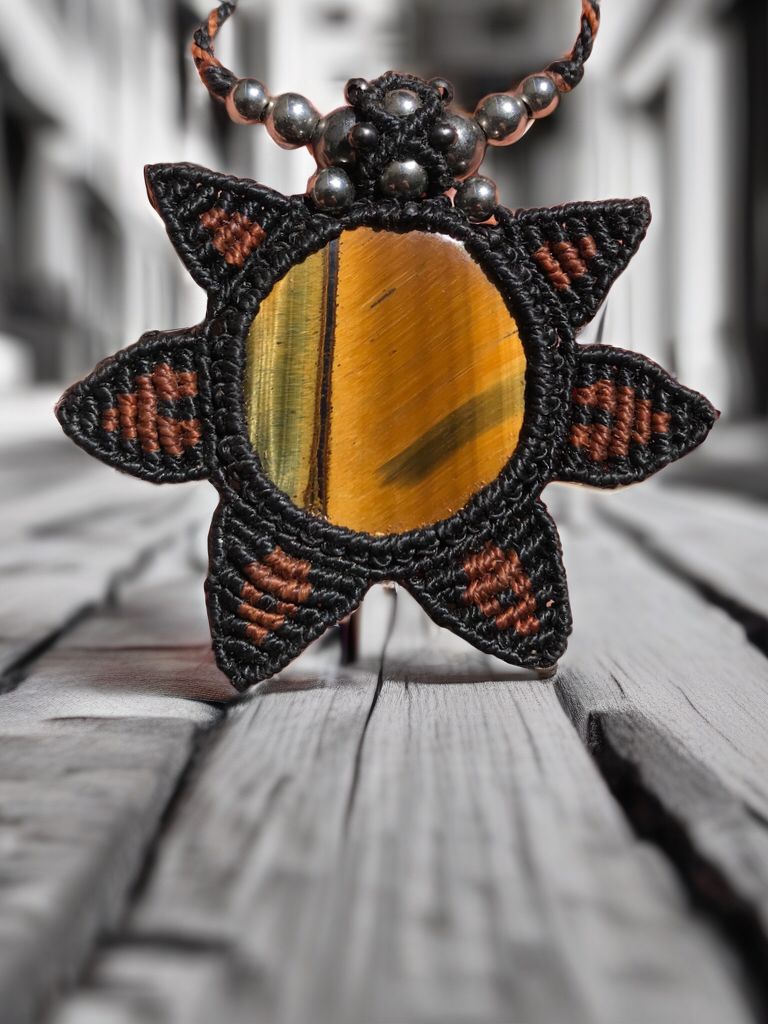 Tigereye macrame  pendant