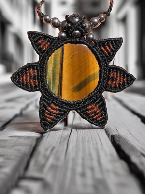 Tigereye macrame  pendant