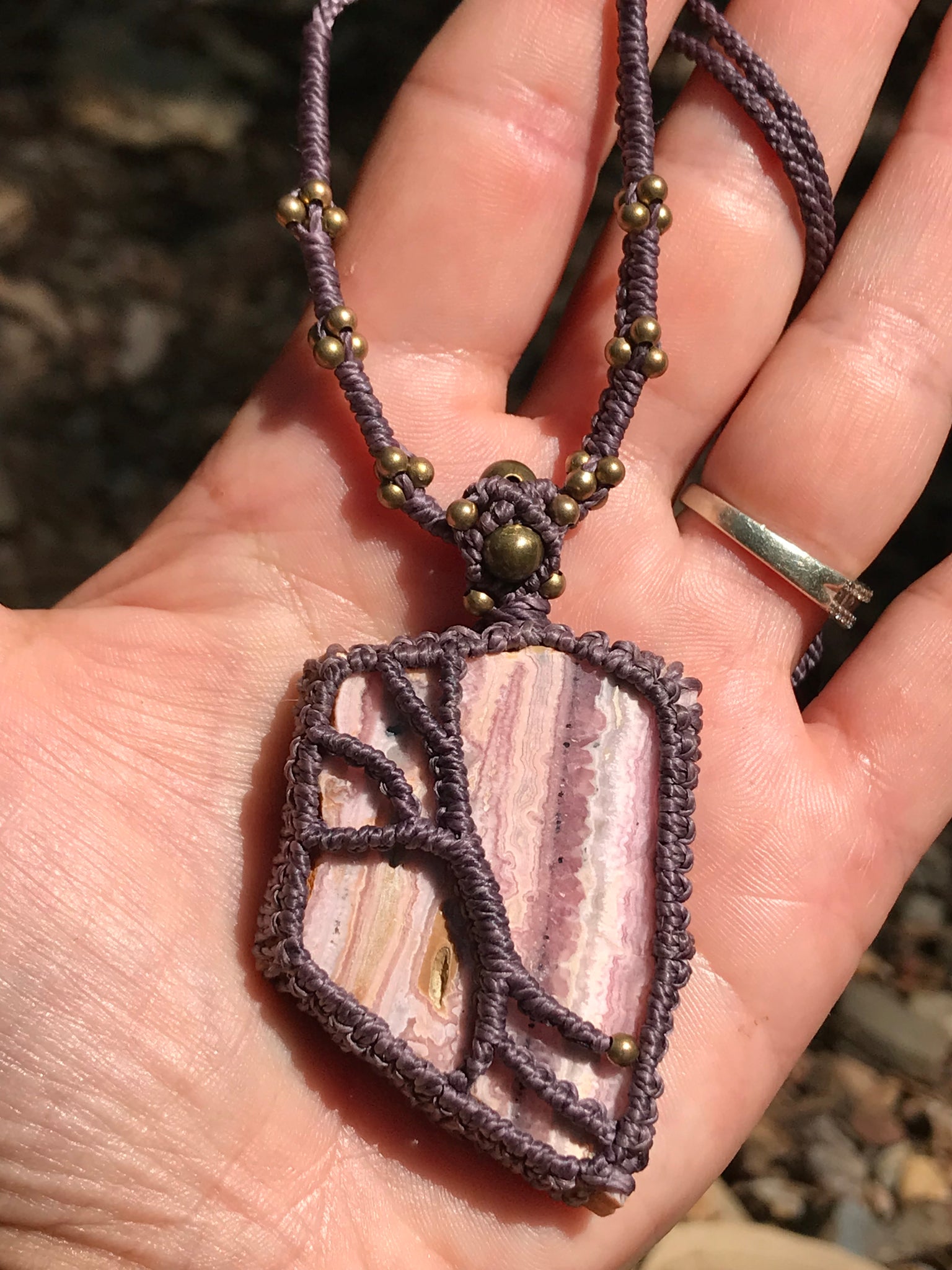 Large Rhodochrosite statement pendant