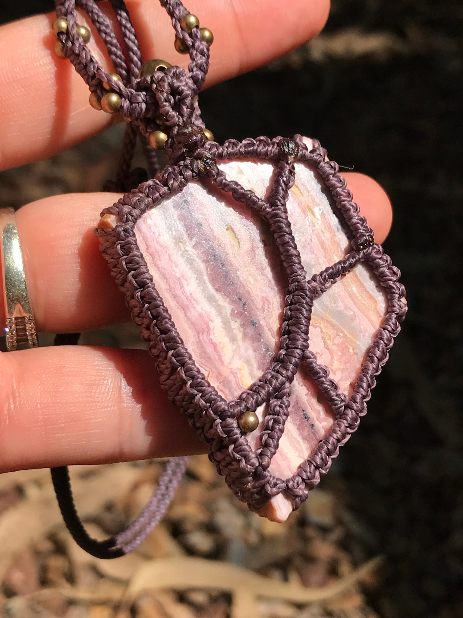 Large Rhodochrosite statement pendant