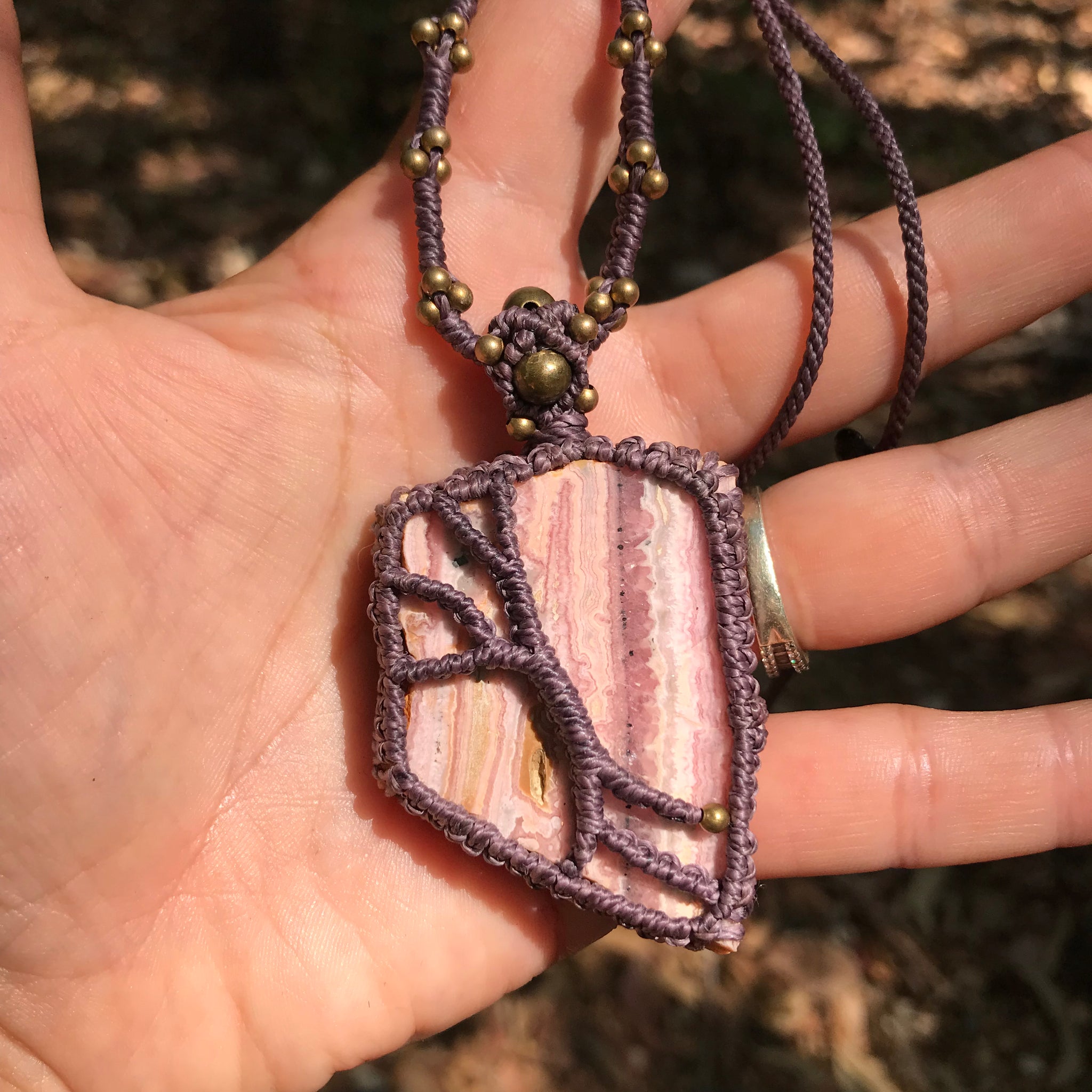 Large Rhodochrosite statement pendant