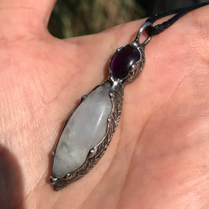 Rainbow Moonstone and Amethyst