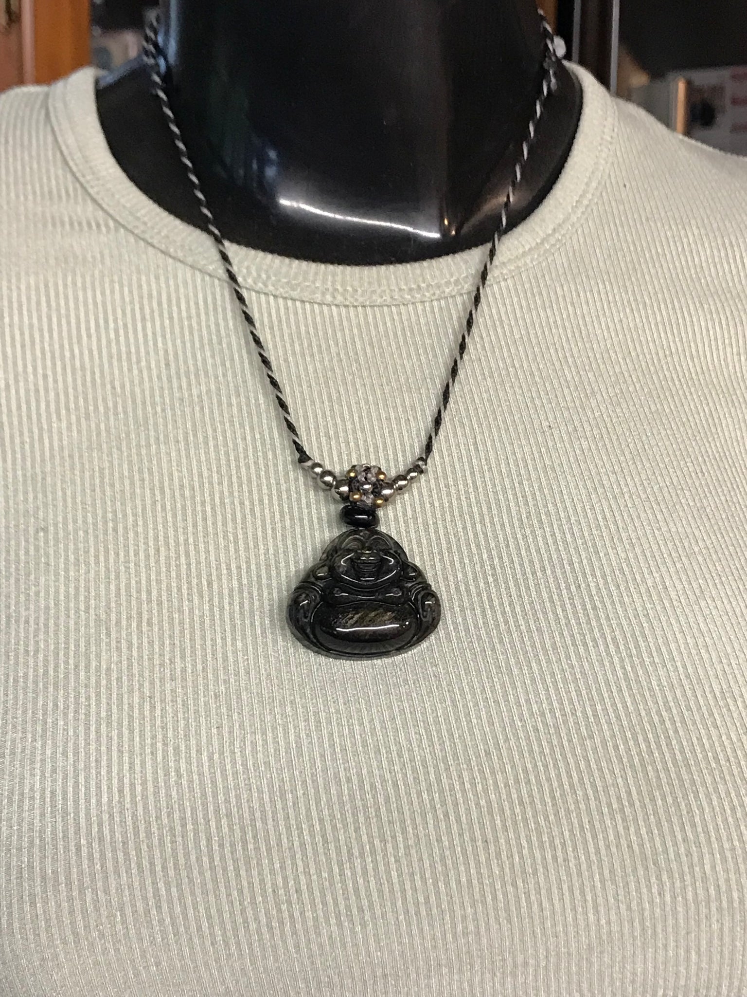Goldsheen Obsidian Buddha