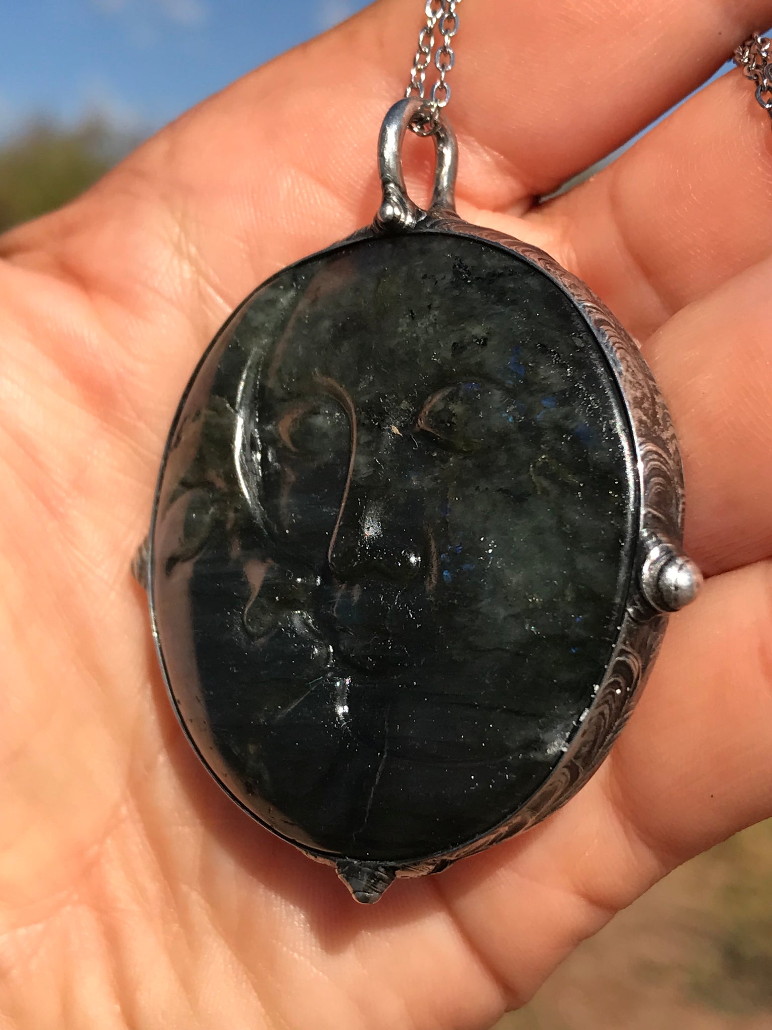 Labradorite Moon Crystal pendant
