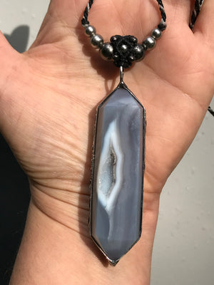 Blue Druzy Chalcedony