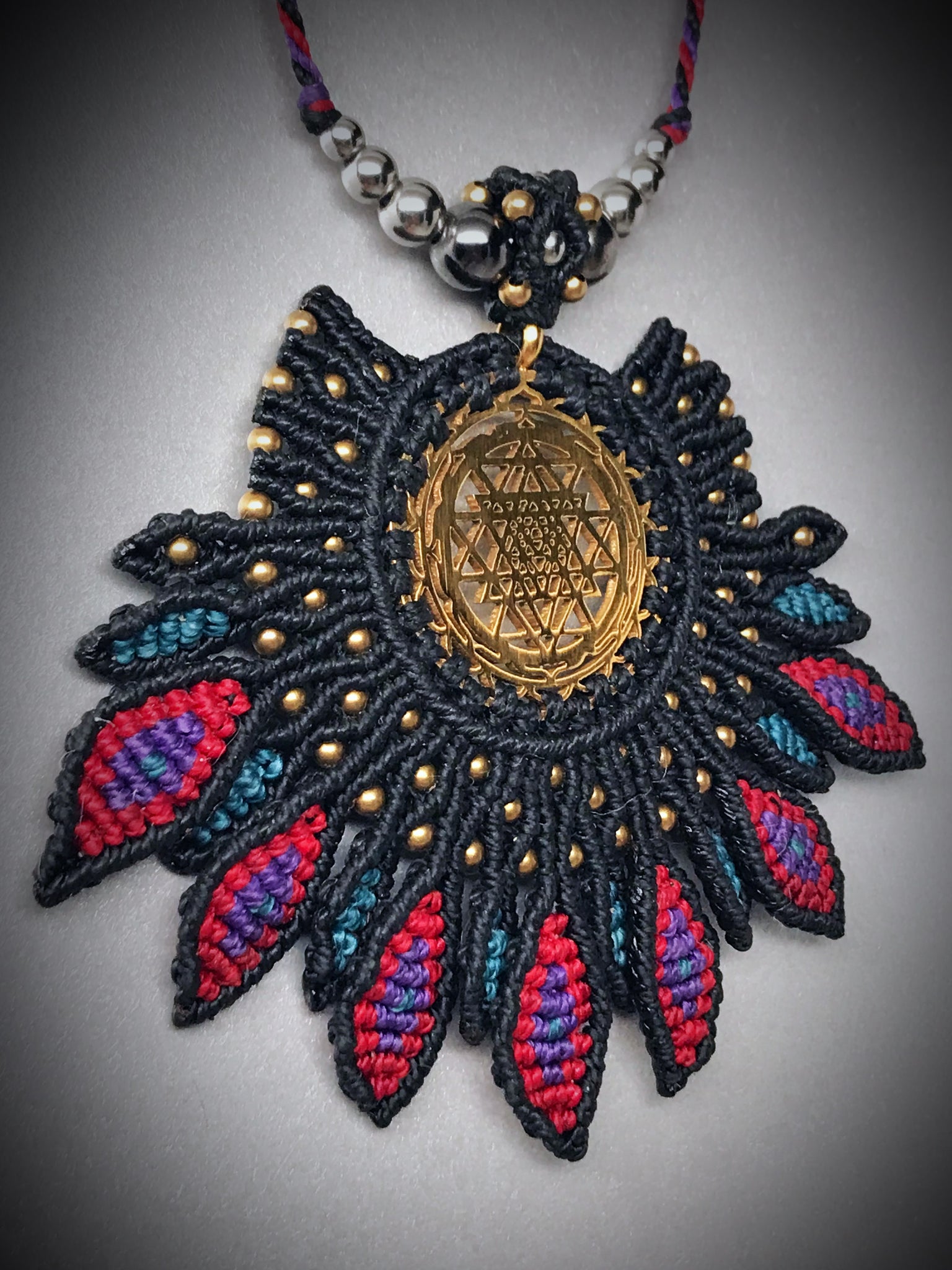 Sri Yatra Macrame Statement pendant