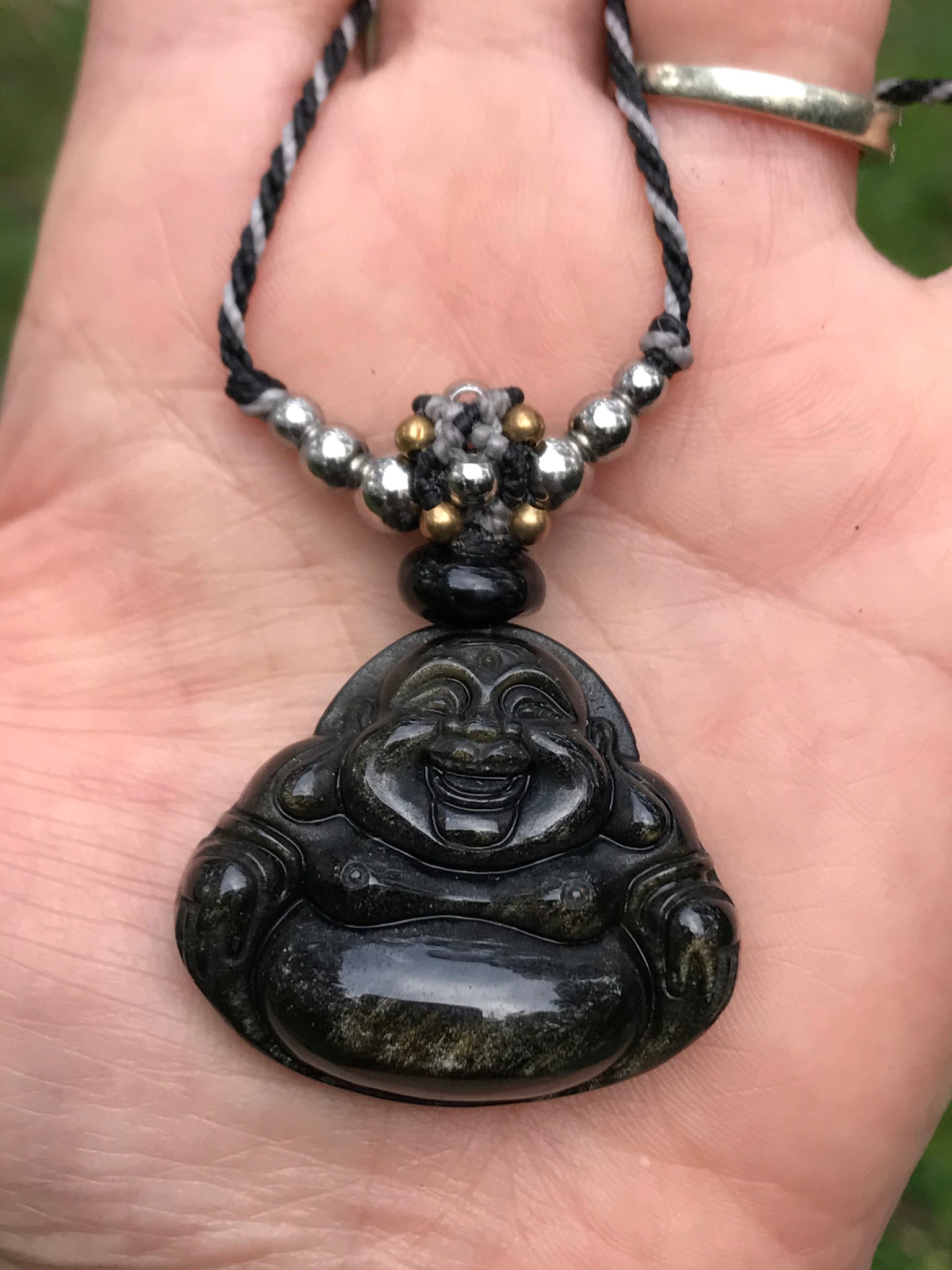 Goldsheen Obsidian Buddha