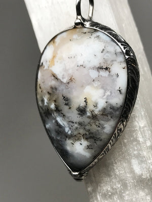 Dendritic Agate crystal pendant