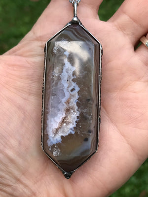 Druzy Chalcedony point