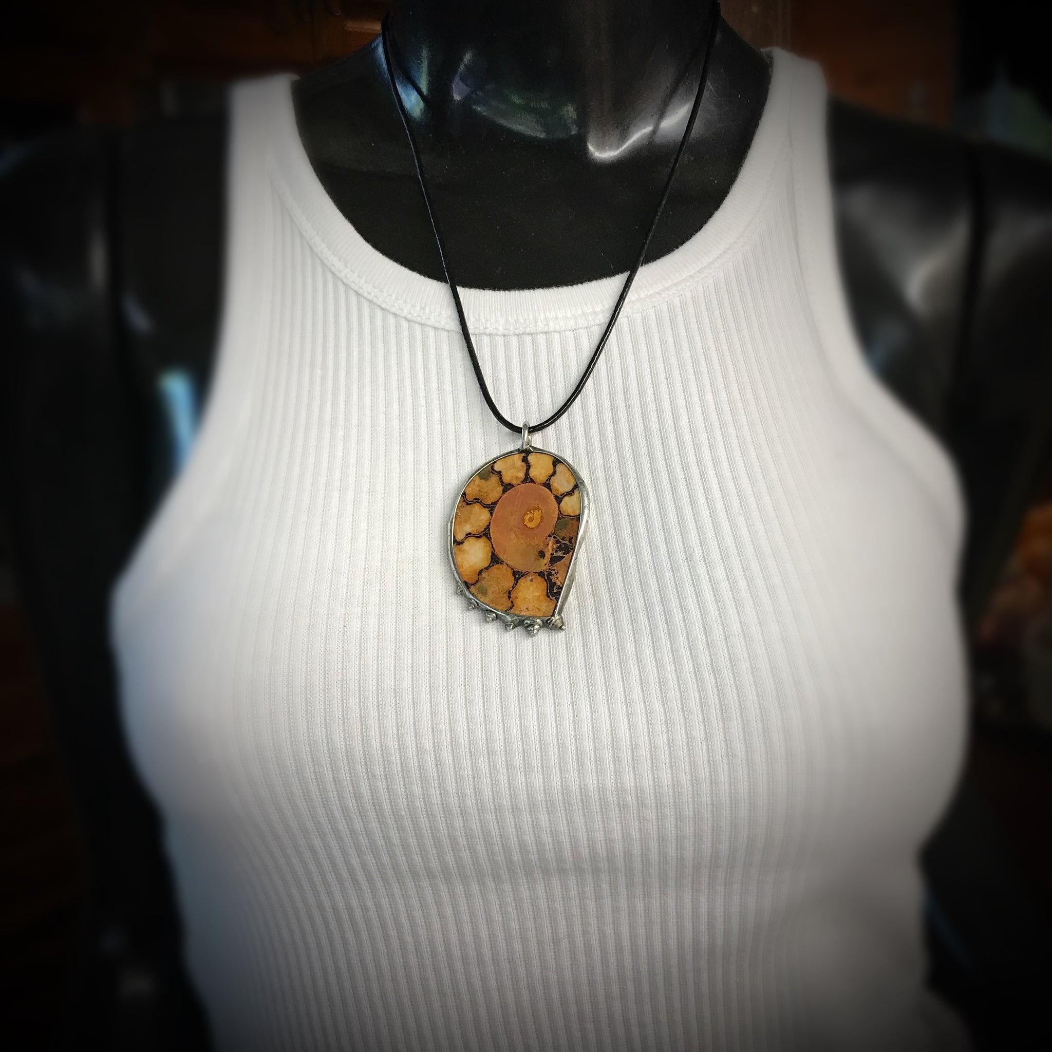 Ammonite statement pendant